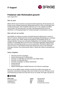 IT-Support Freelancer oder Werkstudent gesucht