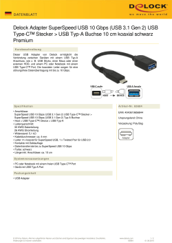 Delock Adapter SuperSpeed USB 10 Gbps (USB 3.1 Gen 2) USB