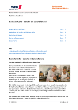Badische K&uuml;che - beinahe ein Schlaraffenland