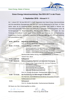 Green Energy Intensivworkshop - Kompetenzzentrum Erneuerbare