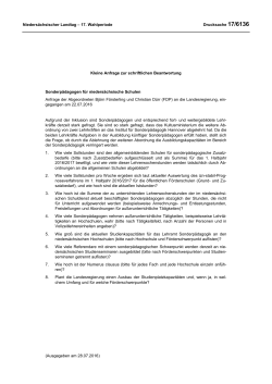 Drucksachen allgemein - Nieders&auml;chsischer Landtag