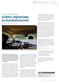 Endlich: Digitalradio im Autobahntunnel!