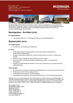 Bauingenieur / Architekt (m/w) Bautechniker (m/w) - Forum