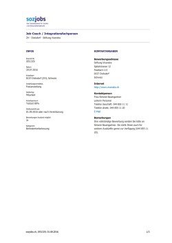 Job-Coach / Integrationsfachperson