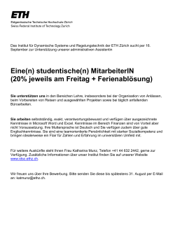 Ausschreibung  - Career Services der Universität Zürich
