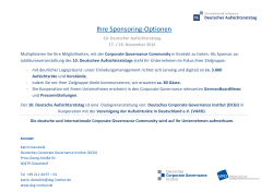 Ihre Sponsoring-Optionen - Deutscher Aufsichtsratstag