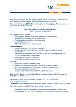 eine Koordinatorin/einen Koordinator