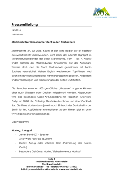 Pressemitteilung - der Stadt Marktredwitz