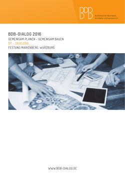 Programm BDB-Dialog 2016 - Bund Deutscher Baumeister