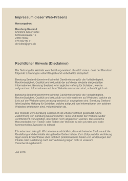 Disclaimer - Beratung Seeland