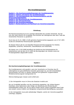 Pensionskassen Luxemburg - Die Invalidenpension