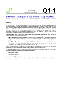 IPhO 2016 - Experiment - Electrical Conductivity in Two Dimensions