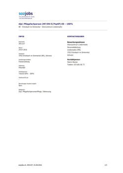 dipl. Pflegefachperson (HF/DN II/PsyKP) 60 &ndash; 100%