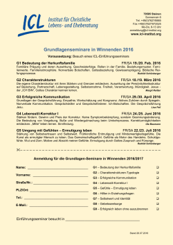 Grundlagenseminare in Winnenden 2016