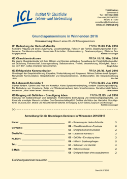 Grundlagenseminare in Winnenden 2016