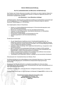 Interne Stellenausschreibung - Schleswig