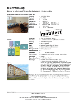Mietwohnung - Wohnungsbaugenossenschaft „Glück Auf” Gera eG