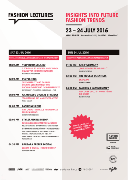 insights into future fashion trends 23 &ndash; 24 july 2016