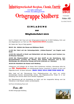 Peter Alt - IG BCE - Ortsgruppe Stolberg