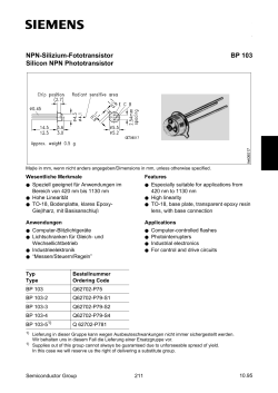 BP 103 NPN-Silizium-Fototransistor Silicon NPN