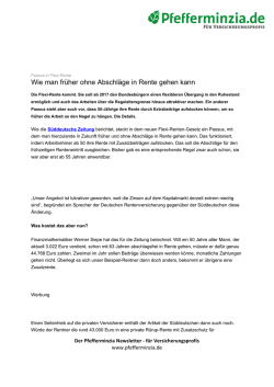 Wie man fr&uuml;her ohne Abschl&auml;ge in Rente gehen kann
