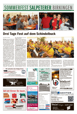 Drei Tage Fest auf dem Schindelbuck