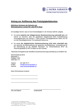 Antrag zur Aufl&ouml;sung des Freiz&uuml;gigkeitskontos