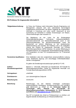W3-Professur für Angewandte Informatik III - PSE