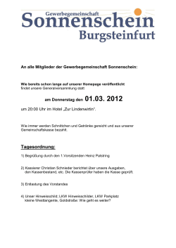 Tagesordnung - Gewerbegemeinschaft Sonnenschein