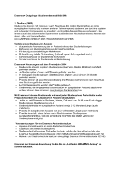 Erasmus+ Outgoings (Studierendenmobilität SM)