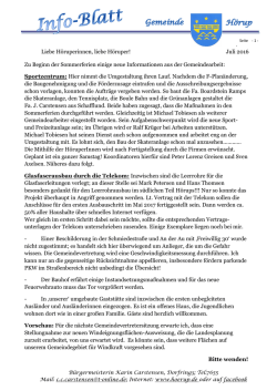 Info-Blatt Juli 2016