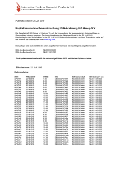 ISIN-&Auml;nderung ING Group NV
