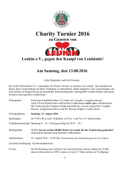 Charity Turnier 2016 - GC Gutshof eV Papenburg