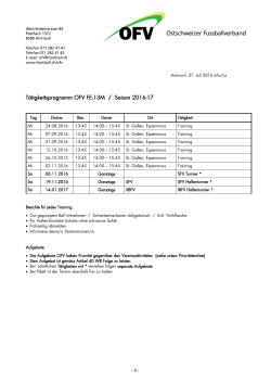 Tätigkeitsprogramm OFV FE-13M / Saison 2016-17