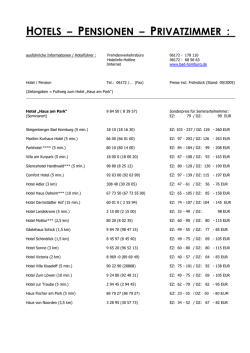 HOTELS – PENSIONEN – PRIVATZIMMER :