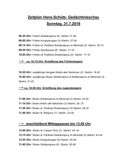 Zeitplan 2016 - Ponyzuchtverband Niederbayern Oberpfalz
