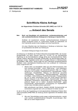 Schriftliche Kleine Anfrage und Antwort des Senats