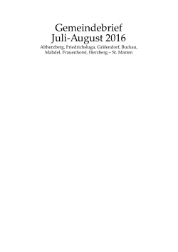 Gemeindebrief Juli-Aug 2016
