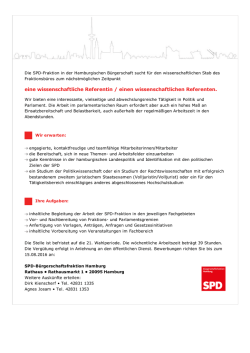 eine wissenschaftliche Referentin / einen wissenschaftlichen