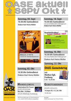 OASE Programm Sept Okt 2016