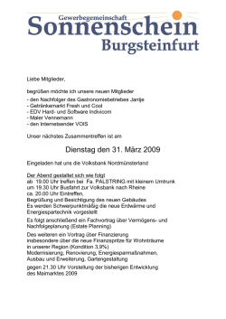 Dienstag den 31. M&auml;rz 2009