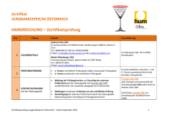 Handreichung zur Pr&uuml;fung - Jungbarkeeper/in &Ouml;sterreich