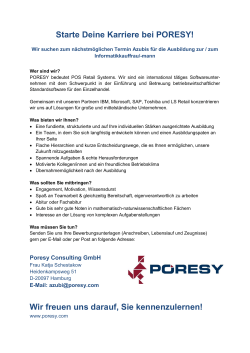 Poresy Consulting GmbH_Stellenanzeige