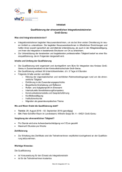 Infoblatt Qualifizierung der ehrenamtlichen - Gro&szlig;