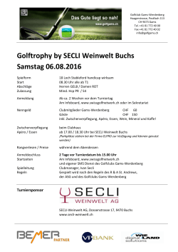Golftrophy by SECLI Weinwelt Buchs Samstag 06.08.2016