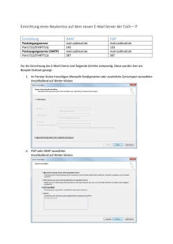 Einrichtung eines Neukontos auf dem neuen E-Mail Server - CoDi-IT