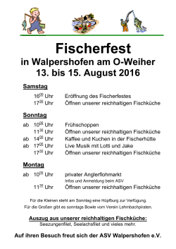 Fischerfest - Angelsportverein Walpershofen eV
