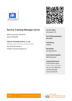Service Training Manager (m/w)