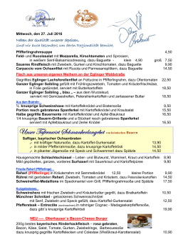 Gasthof Tageskarte - Oberhauser Egling
