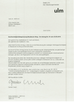 Hier kommen Sie zur Antwort von Oberbürgermeister Czisch.